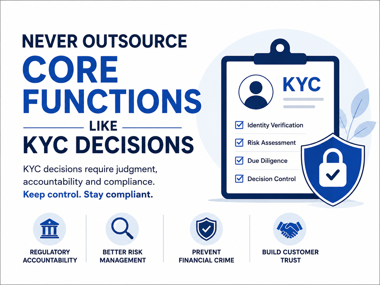 Never Outsource Core Functions Like KYC Decisions